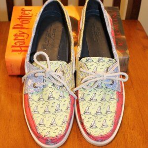Sperry X Vineyard Vines Canvas Boat Shoe Size 7.5
